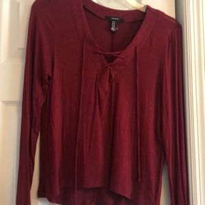 Red long sleeve top